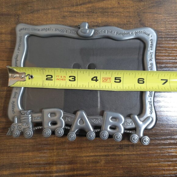 Malden Baby Pewter Picture Frame 3.5" X 5" Photos Train Baby Shower Christening - Picture 10 of 13